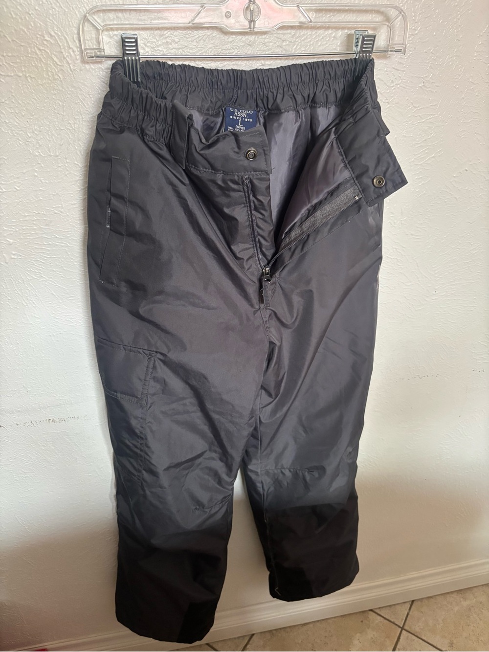 U.S. Polo Assn. Black Quilted Ski Pants with Elastic Waist